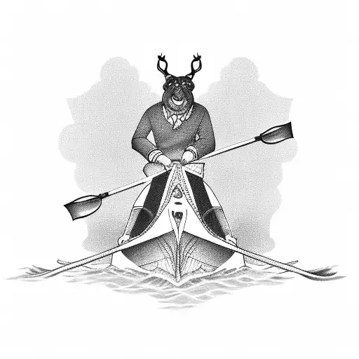 rowing, business, Chinese style, restaurants, trading, tattoo design idea