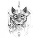 black panther clawing rose tattoo design idea
