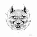 black panther clawing rose tattoo design idea