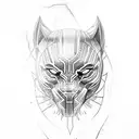 black panther clawing rose tattoo design idea