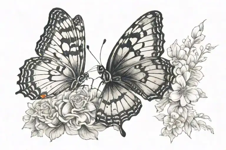 Name kids butterflie tattoo design idea