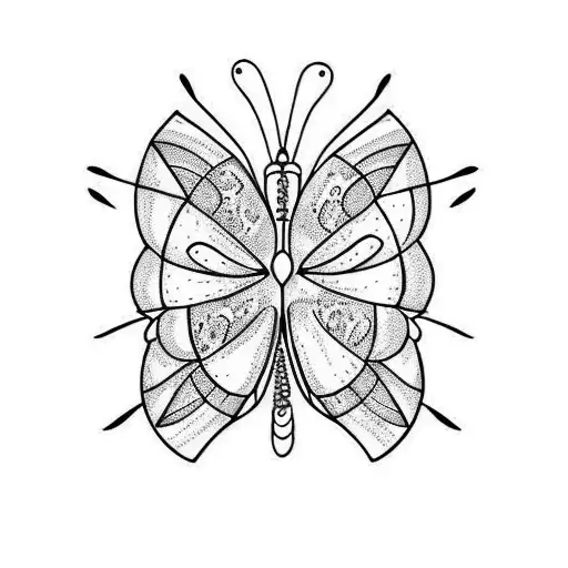 name with butterflies tattoo design idea
