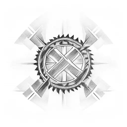 cross with barbed wire tattoo design idea