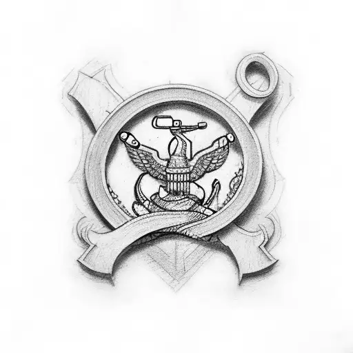 the letters "USMC" drawn in old English, but colored outside the lines tattoo design idea