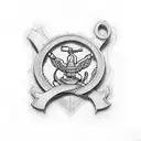 the letters "USMC" drawn in old English, but colored outside the lines tattoo design idea