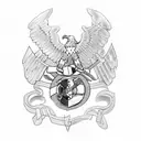 the letters "USMC" drawn in old English, but colored outside the lines tattoo design idea