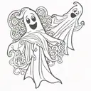 two sheet ghosts tattoo design idea