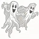 two sheet ghosts tattoo design idea