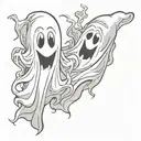 two sheet ghosts tattoo design idea