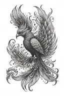 phoenix on fire tattoo design idea