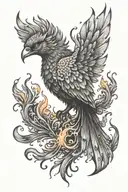 phoenix on fire tattoo design idea