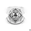 xrp logo, dice, risk tattoo design idea