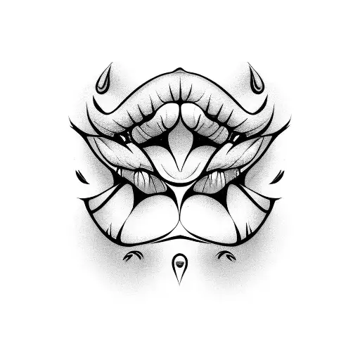 lips neck tattoo  tattoo design idea