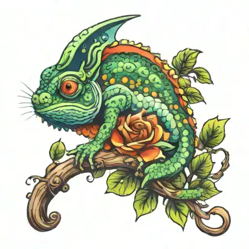 chameleon tattoo design idea