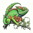 chameleon tattoo design idea