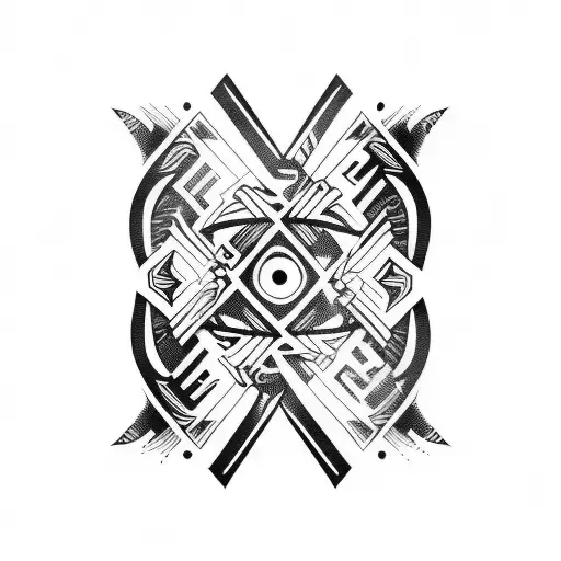 a band distorted outwards with shading tribal on mid thigh  tattoo design idea
