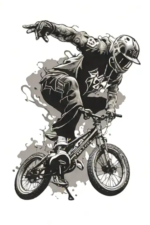 bmx hip hop symbols tattoo design idea