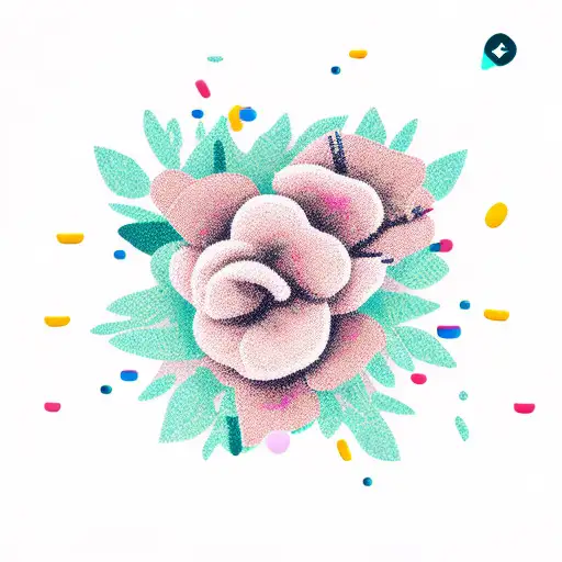 A playful new-school design of a game controller surrounded by pink flowers tattoo design idea