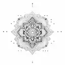 geometric floral tattoo design idea