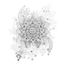 geometric floral tattoo design idea