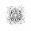 geometric floral tattoo design idea