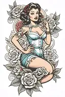pinup girl tattoo design idea