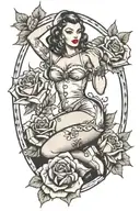 pinup girl tattoo design idea
