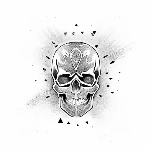 Skull, style punk, rock, space  tattoo design idea
