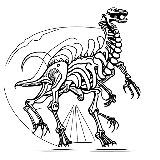 dinosaur skeleton  tattoo design idea