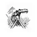 dinosaur skeleton  tattoo design idea