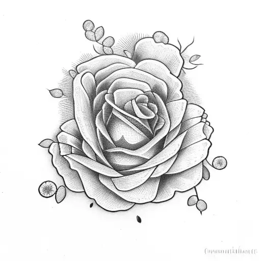 Flowers out of heart initials tattoo design idea
