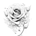 Flowers out of heart initials tattoo design idea