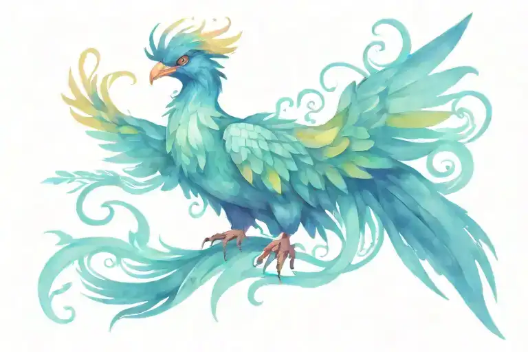 phoenix rising from the ashes symbolizing overcoming PTSD tattoo design idea