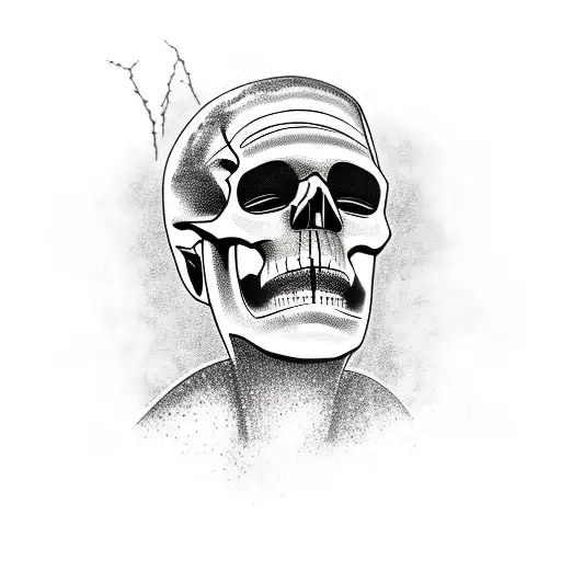 Frankenstein skull tattoo design idea