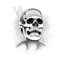 Frankenstein skull tattoo design idea