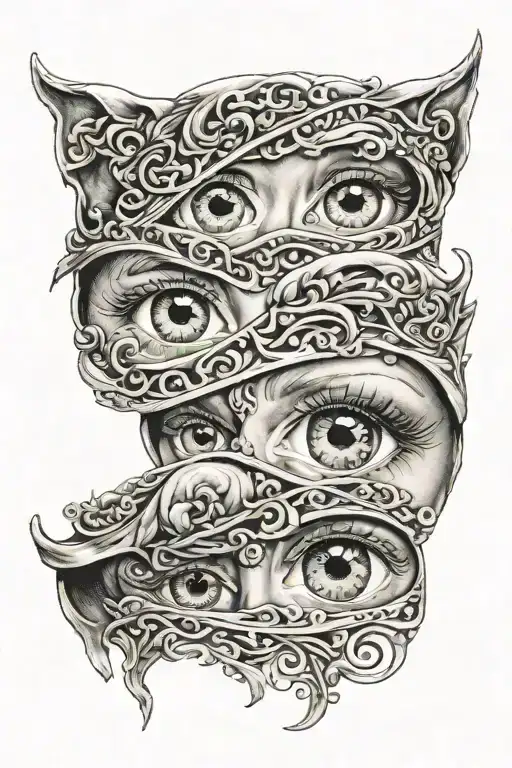 grand duke child's eyes behind tattoo design idea