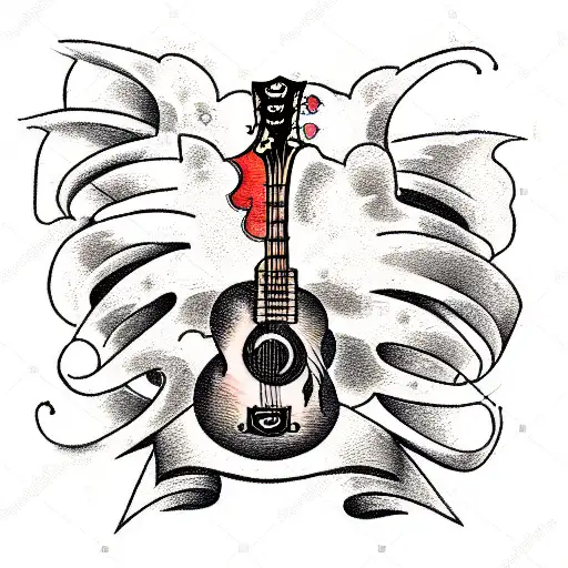 guitar tattoo design idea