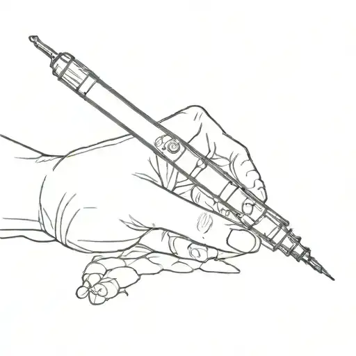 syringe tattoo design idea