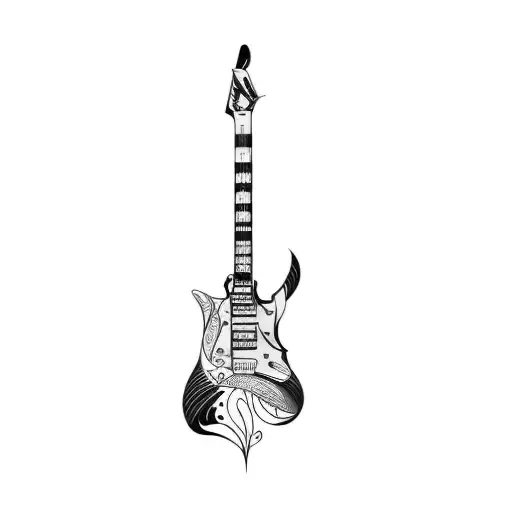 an electric guitar tattoo design idea