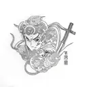 anime katana tattoo design idea