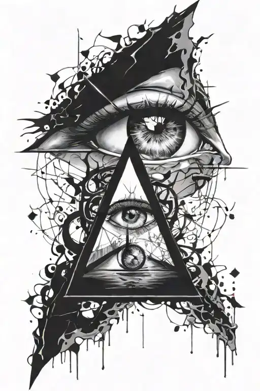 Symbolism of Vision: Incorporate an eye, perhaps with a mirror or a shattered glass motif, symbolizing clarity and the a tattoo design idea
