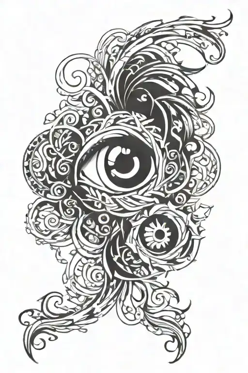 A tattoo symbolizing vision beyond deception, rising as an underdog, and resilience through failure." tattoo design idea