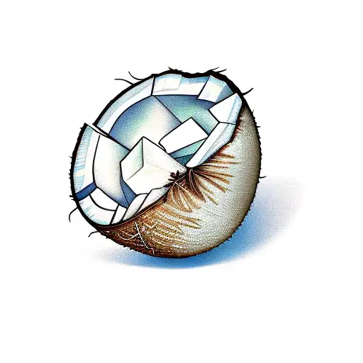 cracked coconut tattoo design idea