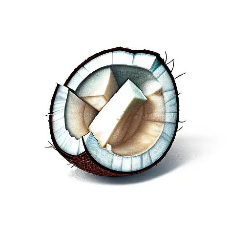 cracked coconut tattoo design idea