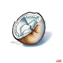 cracked coconut tattoo design idea