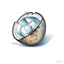 cracked coconut tattoo design idea