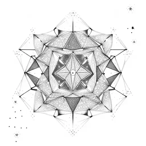 A constellation of diamond stars forming a guitar silhouette, with a heart in the center tattoo design idea