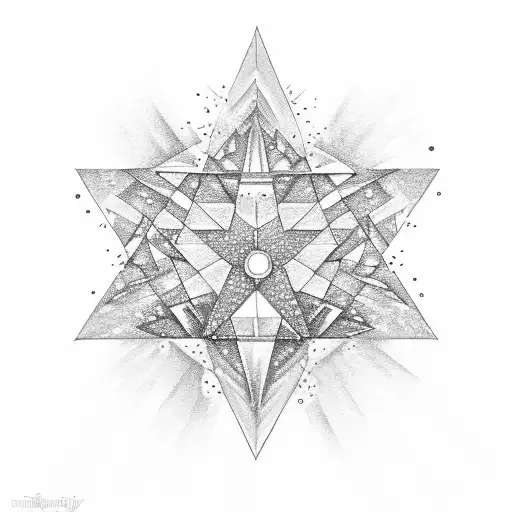 Diamond star tattoo design idea