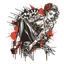 pin up girl , gangster tattoo design idea