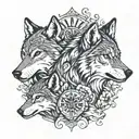3 wolf described mom, big brother, and I as a youngest son. Mom is strong, brave and hardwork tattoo design idea